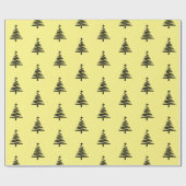 Gele kerstboom cadeaupapier (Vlak)
