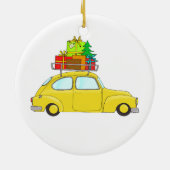 Gele kerstboom keramisch ornament (Achterkant)