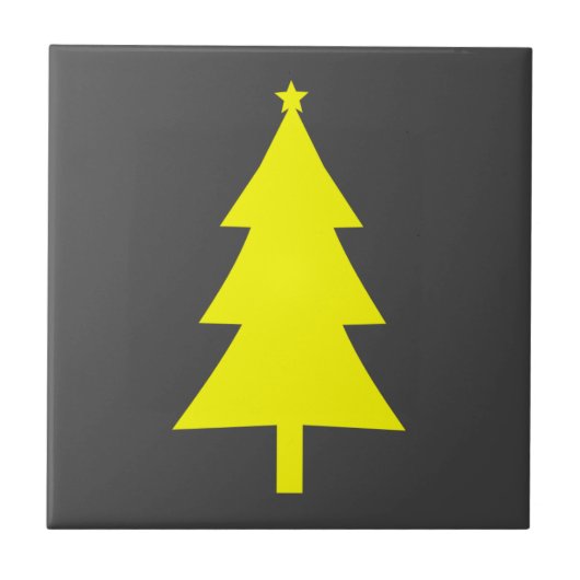 Gele kerstboom tegeltje (Voorkant)