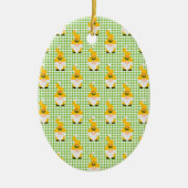 gele kerstgnome naam checker grappig keramisch ornament (Voorkant)