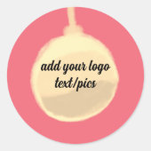 gele kerstklok simpel ronde sticker (Voorkant)