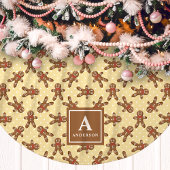Gele kerstman-monogram kerstboomkleed kerstboom rok