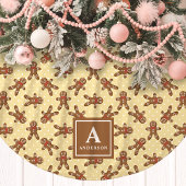 Gele kerstman-monogram kerstboomkleed kerstboom rok