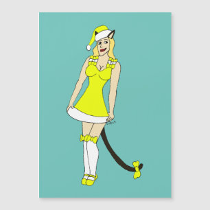 Gele Kerstmis catgirl