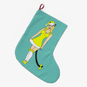 Gele Kerstmis catgirl Grote Kerstsok (Voorkant (Hangend))