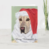 Gele Kerstmis van de Kerstman van Labrador Feestdagen Kaart (Voorkant)