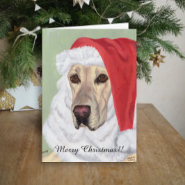 Gele Kerstmis van de Kerstman van Labrador Feestdagen Kaart