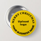 Gele Kerstmis Zakelijke Ronde Vorm Knop Button 7,6 Cm (Voorkant /achterkant)
