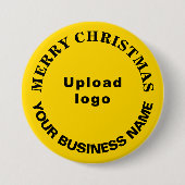 Gele Kerstmis Zakelijke Ronde Vorm Knop Button 7,6 Cm (Voorkant)
