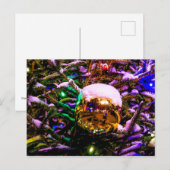 Gele kerstornament Ball Briefkaart (Voorkant / Achterkant)