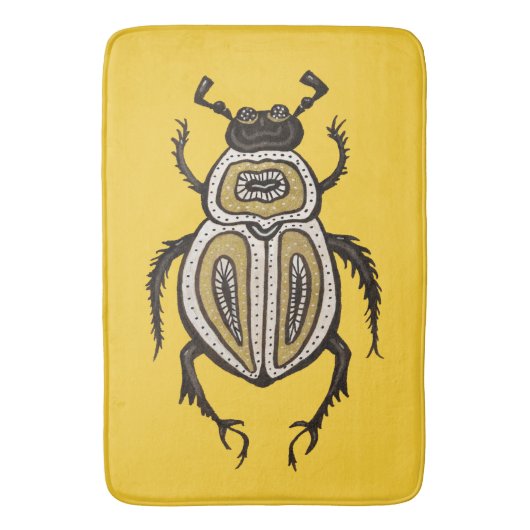 Gele kever koele insecten entomologie kunst badmat (Voorkant Verticaal)