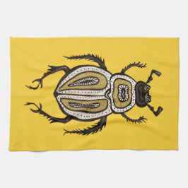 Gele kever koele insecten entomologie kunst theedoek
