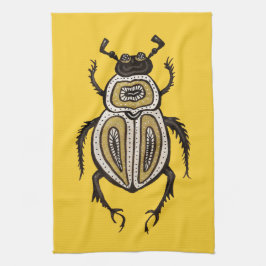 Gele kever koele insecten entomologie kunst theedoek