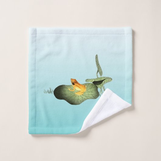 Gele Kikker op Lotus Leaf Bad Handdoek (Wasdoekje)