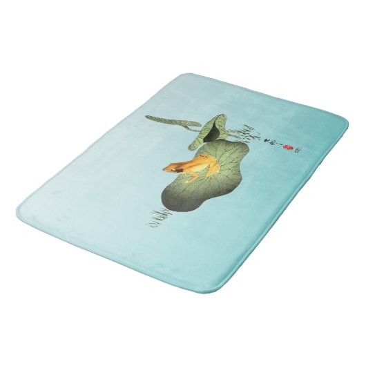 Gele Kikker op Lotus Leaf Badmat (Gekanteld)
