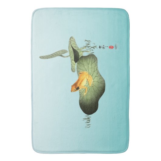 Gele Kikker op Lotus Leaf Badmat (Voorkant Verticaal)