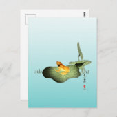 Gele Kikker op Lotus Leaf Briefkaart (Voorkant / Achterkant)