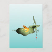 Gele Kikker op Lotus Leaf Briefkaart (Voorkant)