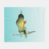 Gele Kikker op Lotus Leaf Fleece Deken (Voorkant (Horizontaal))