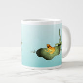 Gele Kikker op Lotus Leaf Grote Koffiekop (Voorkant rechts)
