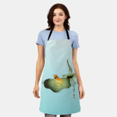 Gele Kikker op Lotus Leaf Schort (Gedragen)