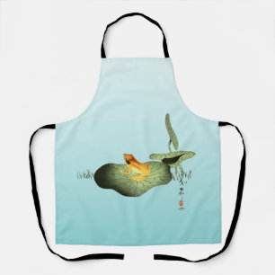 Gele Kikker op Lotus Leaf Schort