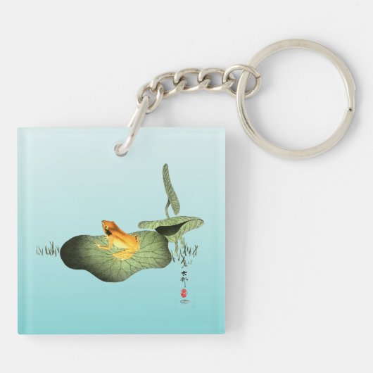 Gele Kikker op Lotus Leaf Sleutelhanger (Achterkant)