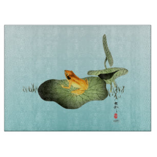 Gele Kikker op Lotus Leaf Snijplank