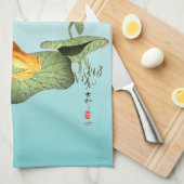 Gele Kikker op Lotus Leaf Theedoek (Quarter Fold)