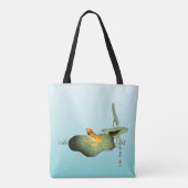 Gele Kikker op Lotus Leaf Tote Bag (Achterkant)