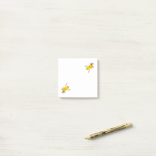 Gele kikker post-it® notes (Op bureau)