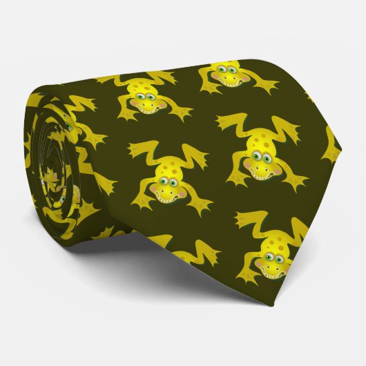 Gele kikker stropdas (Opgerold)