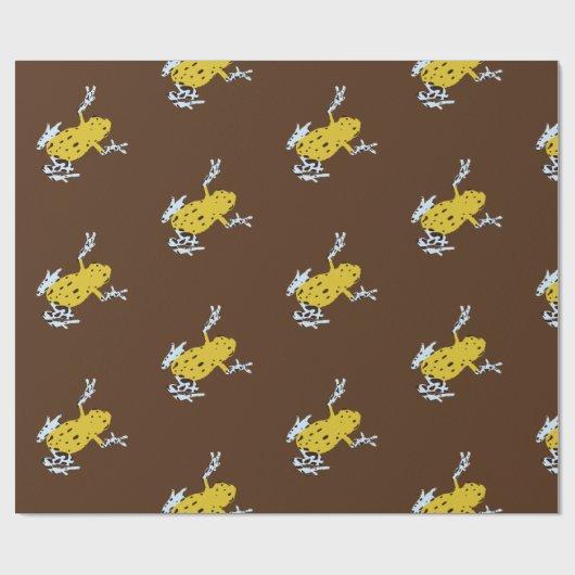 Gele kikkers cadeaupapier (Vlak)