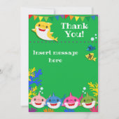 Gele Kinder Shark Green Birthday Bedankkaart (Voorkant)