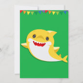 Gele Kinder Shark Green Birthday Bedankkaart (Achterkant)