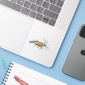Gele King Kong-garnaal Sticker (Laptop met iPhone)