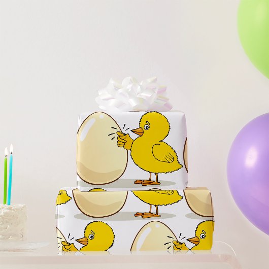 Gele kip en eieren cadeaupapier