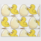 Gele kip en eieren cadeaupapier (Vlak)