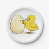 Gele kip en eieren papieren bordje (Voorkant)