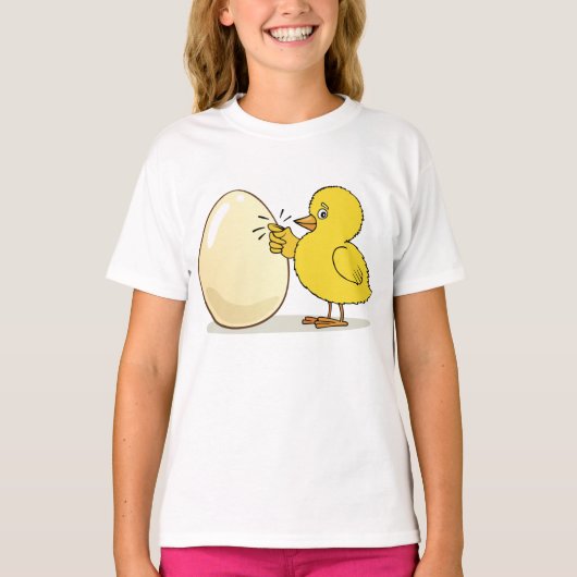Gele kip en eieren t-shirt (Voorkant)