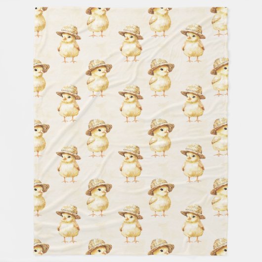 Gele Kip Hoed Fleece Deken (Voorkant)