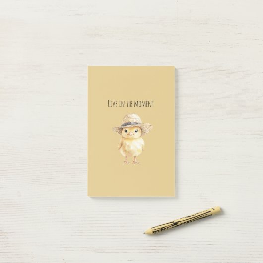 Gele Kip Hoed Post-it® Notes (Op bureau)