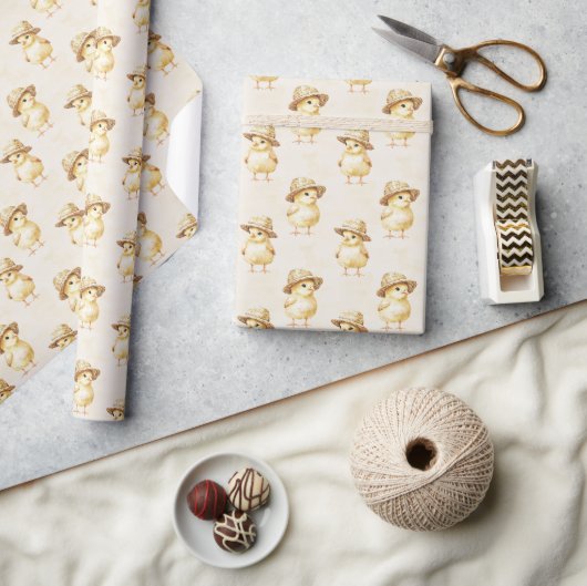 Gele Kip Hoed Verjaardag Cadeaupapier (Crafts)