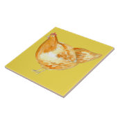 gele kippen tegeltje (Zijkant)