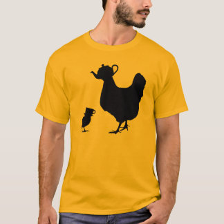 Gele kippenhok t-shirt