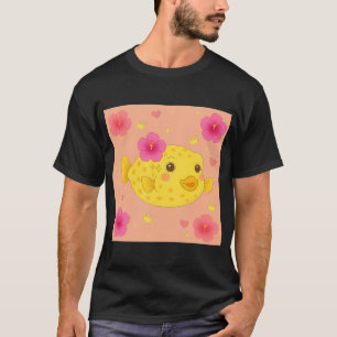 Gele kistvis en hibiscus - Koraal T-shirt