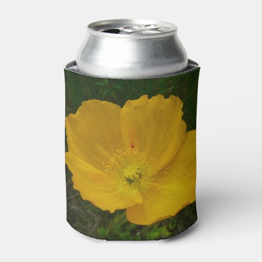 Gele Klaproos Alaskaanse Wilde Bloem Blikjeskoeler (Blikje Voorkant)