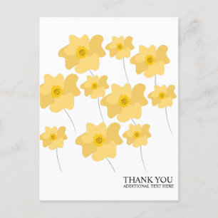 Gele klaproos bloem handgetekende dank je wel ansi briefkaart