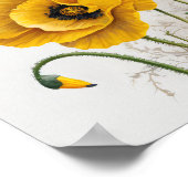 Gele klaproosbloemen kunstprint poster (Hoek)
