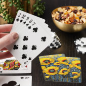 Gele klaprozen 2 pokerkaarten (Insitu)